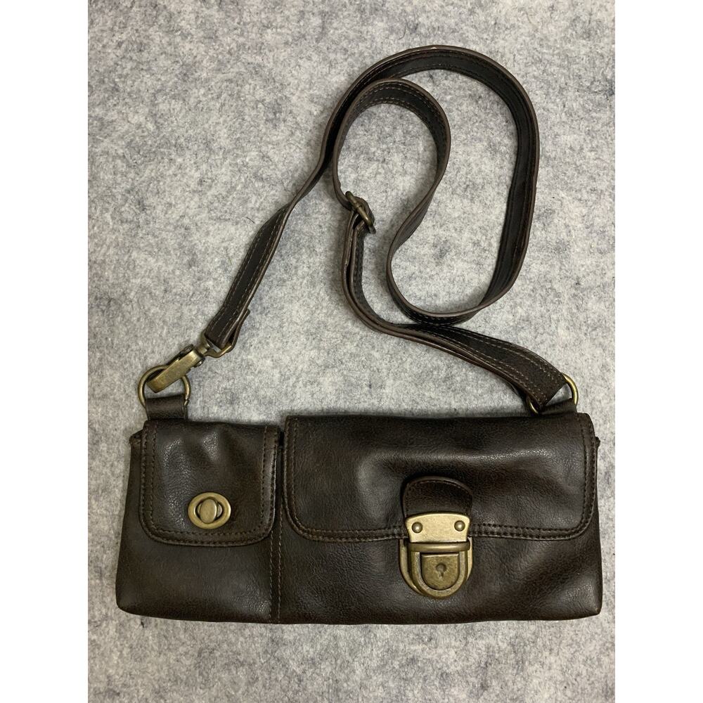 Vintage Mark Brown Vegan Leather Small Crossbody Purse, Festival Boho Minimal